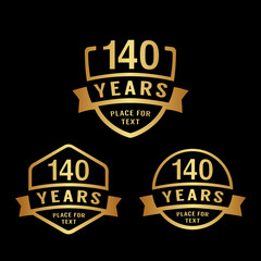 Fototapeta na wymiar 140 years anniversary celebration logotype. 140th anniversary logo collection. Set of anniversary design template. Vector illustration. 