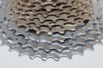 Bicycle MTB 10 speed cassette on white background