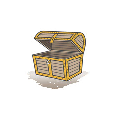 illustration of pirate treasure, vector art.