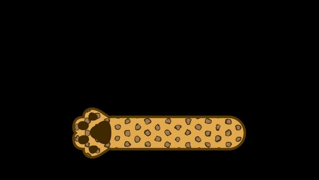 猫の手テロップ　豹柄