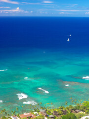 Fototapeta na wymiar ハワイ、オアフ島、ダイヤモンドヘッドからの眺め