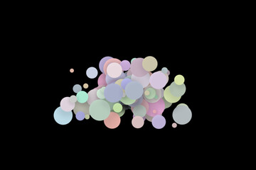 Multicolored decorative balls. Abstract 3D illustration or rendering
