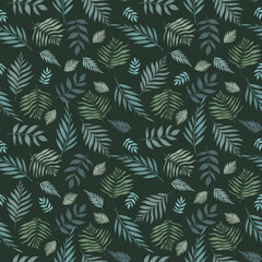 Geometric seamless jungle background. An exotic plant. Tropical pattern, leaves seamless vector floral background.