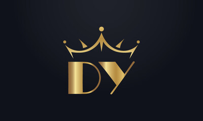 King crown logo design vector and extra bold queen symbol