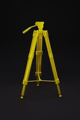 3D illustration, tripod ,black background, 3d rendering