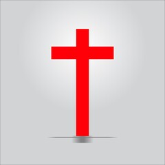 Christian religion orange cross sign with grey background illustration 