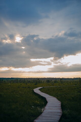 sunset over the river