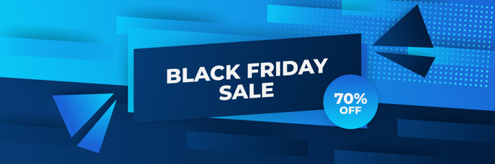 Black Friday sale design template with blueish theme. Design template for Black Friday sale banner. Blue black Friday discount with with place for text and price tag. Vector illustration.