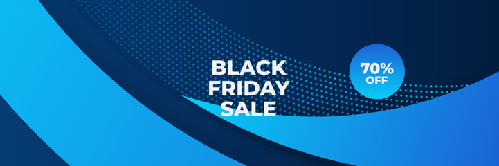 Black Friday sale design template with blueish theme. Design template for Black Friday sale banner. Blue black Friday discount with with place for text and price tag. Vector illustration.