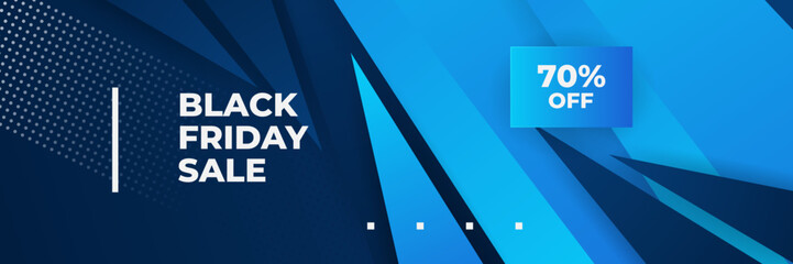 Black Friday sale design template with blueish theme. Design template for Black Friday sale banner. Blue black Friday discount with with place for text and price tag. Vector illustration.