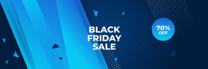 Black Friday sale design template with blueish theme. Design template for Black Friday sale banner. Blue black Friday discount with with place for text and price tag. Vector illustration.