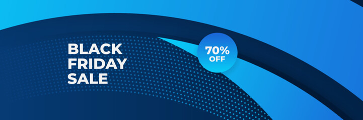 Black Friday sale design template with blueish theme. Design template for Black Friday sale banner. Blue black Friday discount with with place for text and price tag. Vector illustration.
