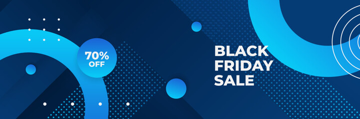 Black Friday sale design template with blueish theme. Design template for Black Friday sale banner. Blue black Friday discount with with place for text and price tag. Vector illustration.