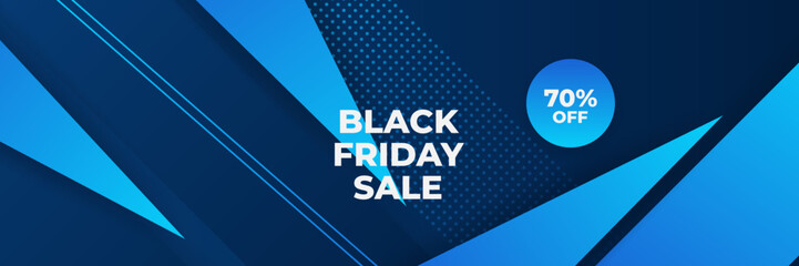 Black Friday sale design template with blueish theme. Design template for Black Friday sale banner. Blue black Friday discount with with place for text and price tag. Vector illustration.
