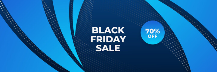 Black Friday sale design template with blueish theme. Design template for Black Friday sale banner. Blue black Friday discount with with place for text and price tag. Vector illustration.