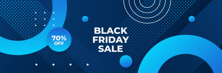 Black Friday sale design template with blueish theme. Design template for Black Friday sale banner. Blue black Friday discount with with place for text and price tag. Vector illustration.
