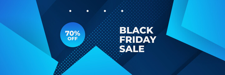 Black Friday sale design template with blueish theme. Design template for Black Friday sale banner. Blue black Friday discount with with place for text and price tag. Vector illustration.