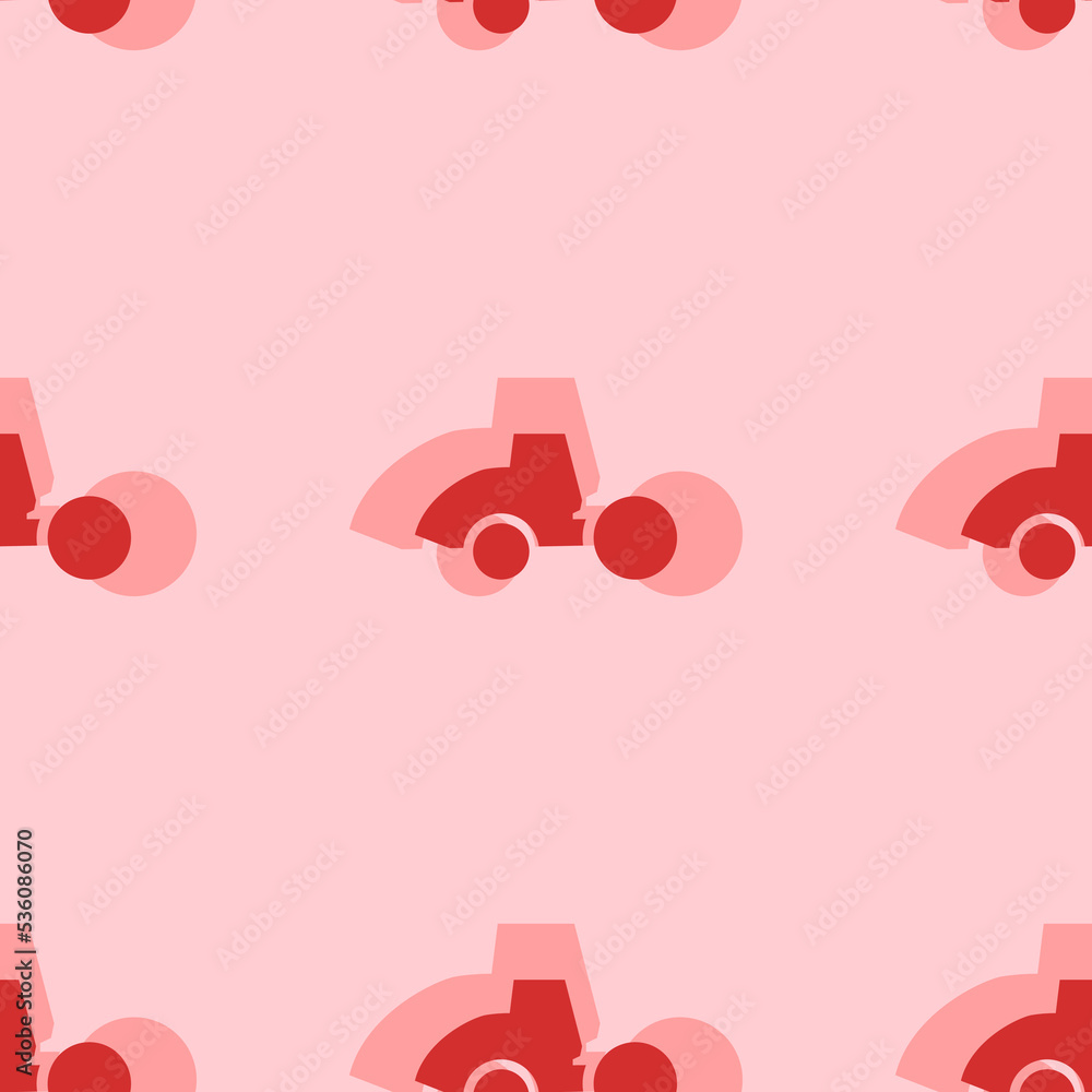 Poster seamless pattern of large isolated red road roller symbols. the elements are evenly spaced. vector i