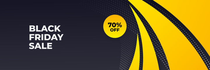 Design template for Black Friday sale banner. Black Friday sale design template. Vector illustration. Black Friday sale yellow banner with text space