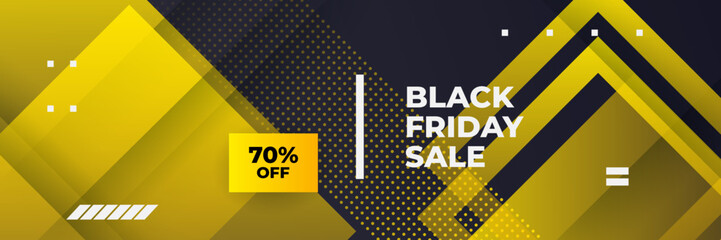 Design template for Black Friday sale banner. Black Friday sale design template. Vector illustration. Black Friday sale yellow banner with text space