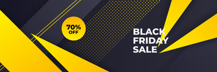 Design template for Black Friday sale banner. Black Friday sale design template. Vector illustration. Black Friday sale yellow banner with text space