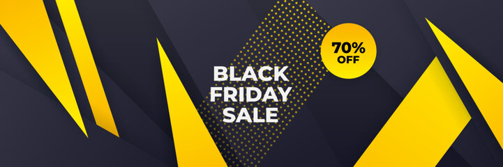 Design template for Black Friday sale banner. Black Friday sale design template. Vector illustration. Black Friday sale yellow banner with text space