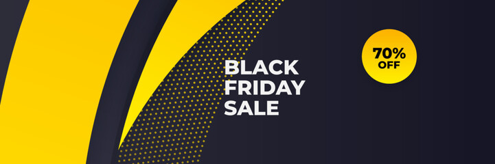 Design template for Black Friday sale banner. Black Friday sale design template. Vector illustration. Black Friday sale yellow banner with text space