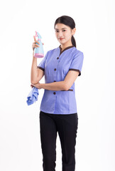 Domestic help on a white background