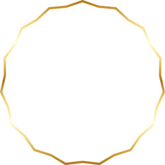 Polygonal Gold Border Frame Vector