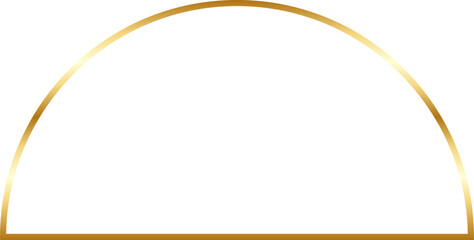 Half Circle Gold Border Frame Vector