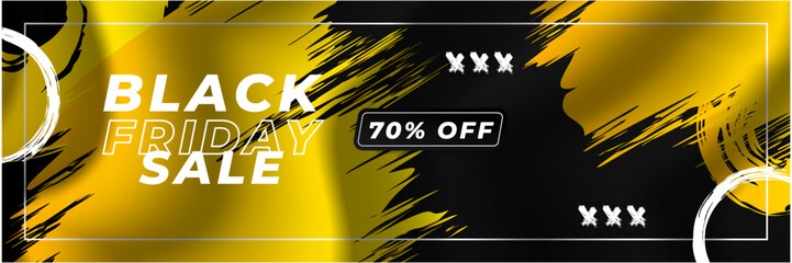 Design template for Black Friday sale banner. Black Friday sale design template. Vector illustration. Black Friday sale yellow banner with text space