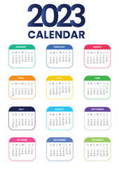 2023 New year calendar simple design