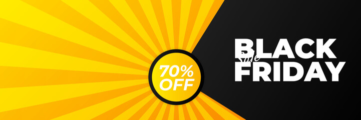 Design template for Black Friday sale banner. Black Friday sale design template. Vector illustration. Black Friday sale yellow banner with text space