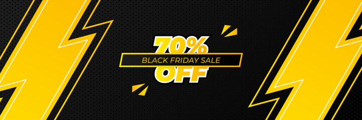 Design template for Black Friday sale banner. Black Friday sale design template. Vector illustration. Black Friday sale yellow banner with text space