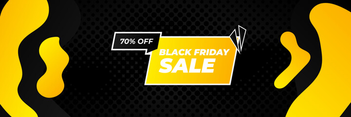 Design template for Black Friday sale banner. Black Friday sale design template. Vector illustration. Black Friday sale yellow banner with text space