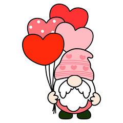 Gnomes Valentine Filled Clipart