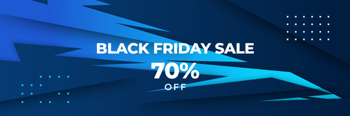 Black Friday sale design template with blueish theme. Design template for Black Friday sale banner. Blue black Friday discount with with place for text and price tag. Vector illustration.