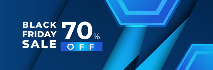 Black Friday sale design template with blueish theme. Design template for Black Friday sale banner. Blue black Friday discount with with place for text and price tag. Vector illustration.