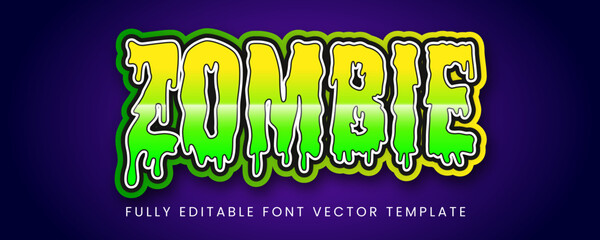 Zombie text effects fully editable template, Halloween, Horror, Spooky