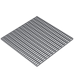 3d rendering illustration of an open mesh steel grating flooring