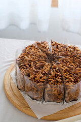 Genoise,Genoa coffee cake .Homemade bakery concept.