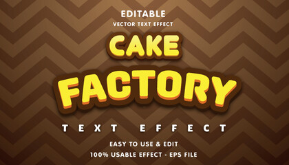 cake factory editable text effect with modern and simple style, usable for logo or campaign title
