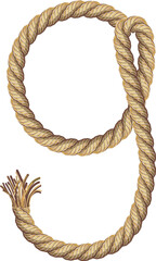 Rope alphabet text illustration