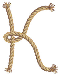 Rope alphabet text illustration