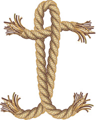 Rope alphabet text illustration