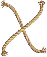 Rope alphabet text illustration