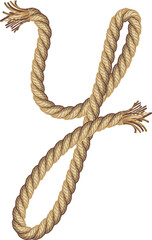 Rope alphabet text illustration
