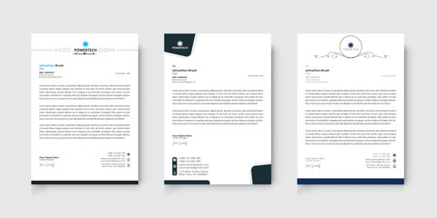 Modern Creative & Clean business style letterhead bundle of your corporate project design.set to print with vector & illustration. corporate letterhead bundle.