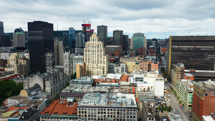 Aerial view of Montreal, Quebec, Canada  city center