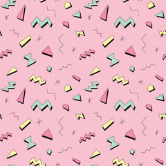 Seamless pattern in bright retro abstract style